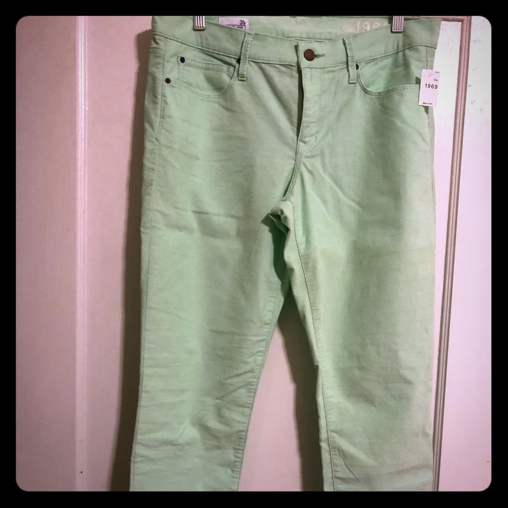 NWT Gap 1969 Legging Cords Icy Mint 12R